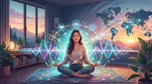 woman getting healed by healing frequencies